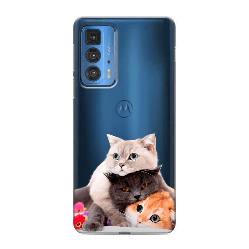 Силиконовый чехол на Motorola Edge 20 Pro с принтом Кошки Силиконовый чехол на Motorola Edge 20 Pro с принтом Кошки