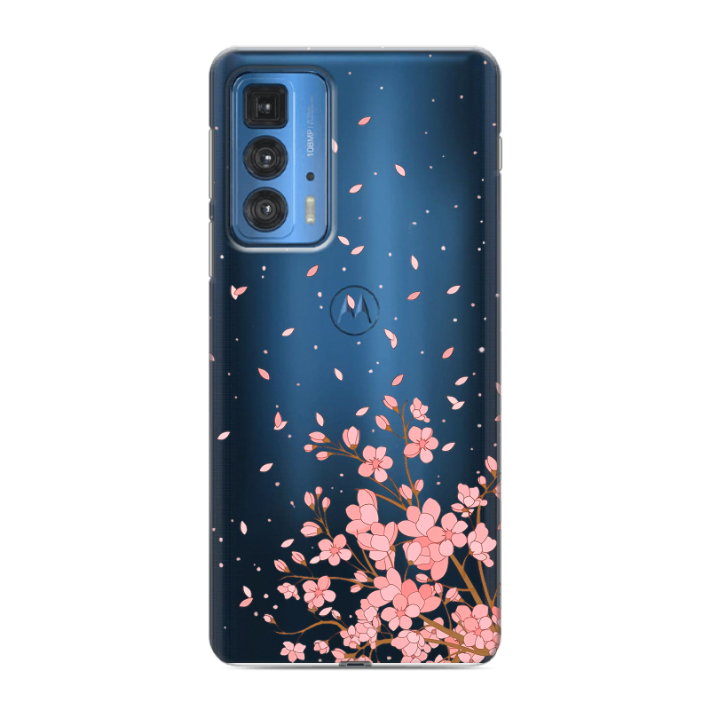 Силиконовый чехол на Motorola Edge 20 Pro с принтом Ветка сакуры Силиконовый чехол на Motorola Edge 20 Pro с принтом Ветка сакуры