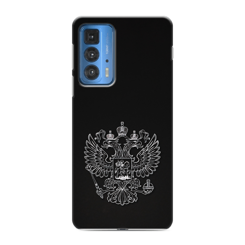 Силиконовый противоударный чехол на Motorola Edge 20 Pro с принтом Герб России Силиконовый противоударный чехол на Motorola Edge 20 Pro с принтом Герб России