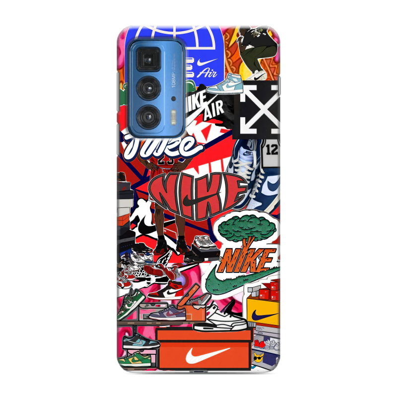 Силиконовый чехол на Motorola Edge 20 Pro с принтом Найк Nike яркий Силиконовый чехол на Motorola Edge 20 Pro с принтом Найк Nike яркий