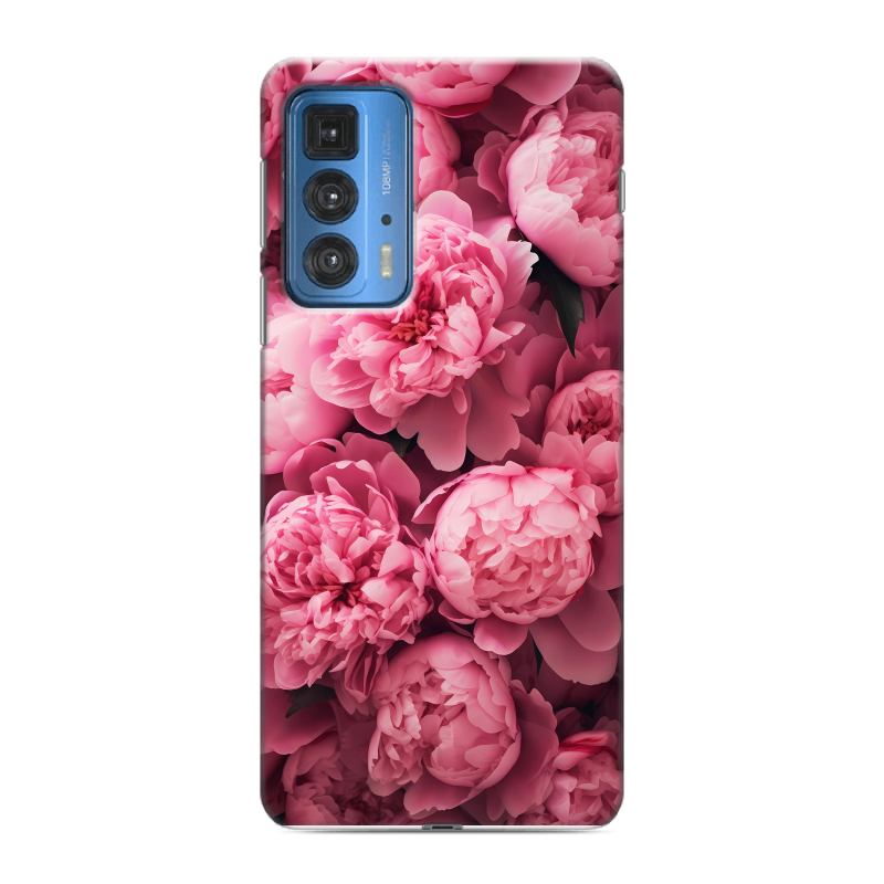 Силиконовый чехол на Motorola Edge 20 Pro с принтом цветы пионы Силиконовый чехол на Motorola Edge 20 Pro с принтом цветы пионы