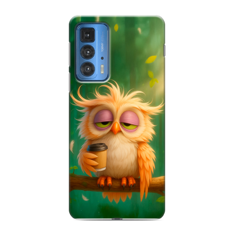 Силиконовый чехол на Motorola Edge 20 Pro с принтом сова Силиконовый чехол на Motorola Edge 20 Pro с принтом сова