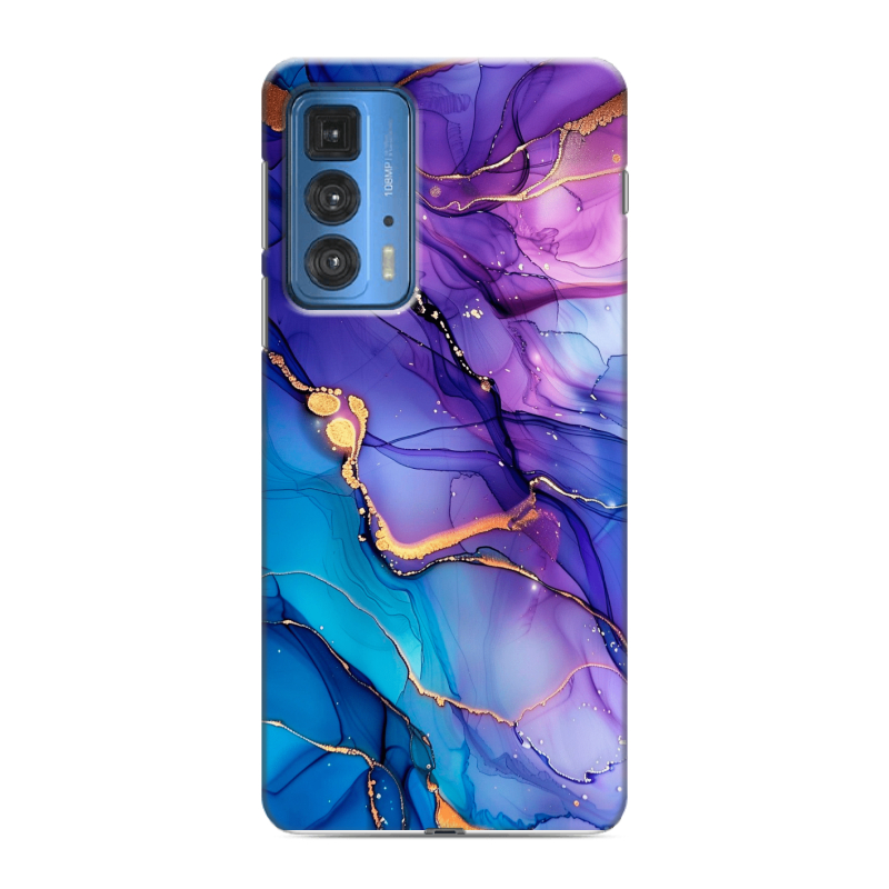 Силиконовый чехол на Motorola Edge 20 Pro с принтом синий мрамор Силиконовый чехол на Motorola Edge 20 Pro с принтом синий мрамор