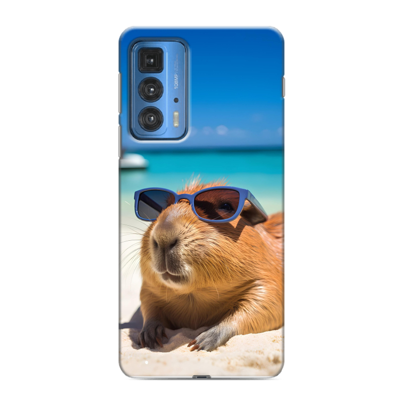 Силиконовый противоударный чехол на Motorola Edge 20 Pro с принтом Капибара Силиконовый противоударный чехол на Motorola Edge 20 Pro с принтом Капибара