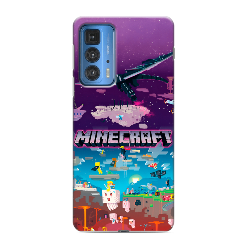 Силиконовый противоударный чехол на Motorola Edge 20 Pro с принтом Майнкрафт Minecraft Силиконовый противоударный чехол на Motorola Edge 20 Pro с принтом Майнкрафт Minecraft