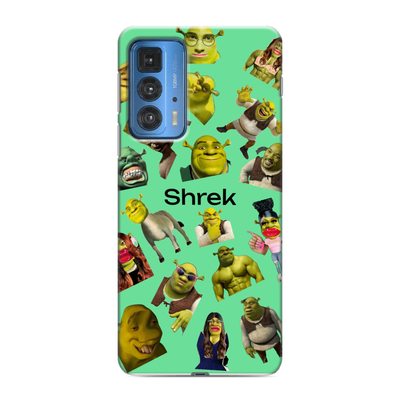 Силиконовый противоударный чехол на Motorola Edge 20 Pro с принтом Шрек Shrek Силиконовый противоударный чехол на Motorola Edge 20 Pro с принтом Шрек Shrek