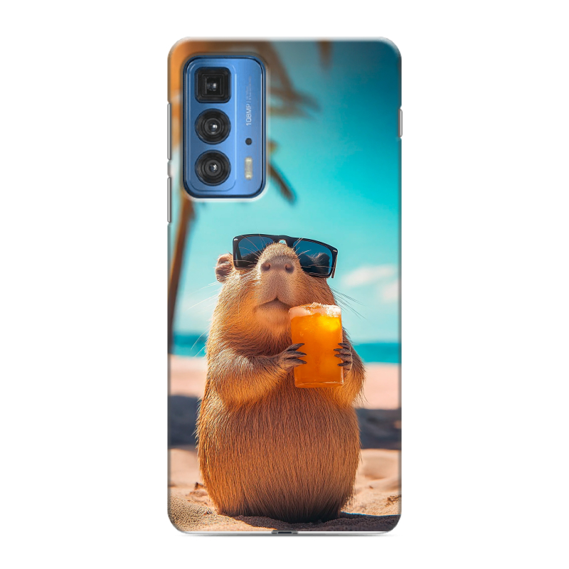 Силиконовый чехол на Motorola Edge 20 Pro с принтом Капибара Силиконовый чехол на Motorola Edge 20 Pro с принтом Капибара