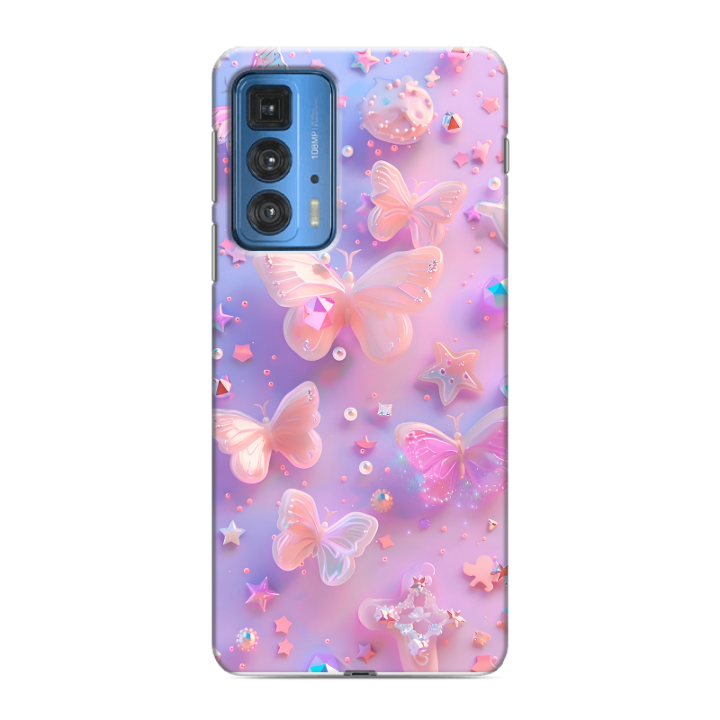 Силиконовый чехол на Motorola Edge 20 Pro с принтом Бабочки Силиконовый чехол на Motorola Edge 20 Pro с принтом Бабочки