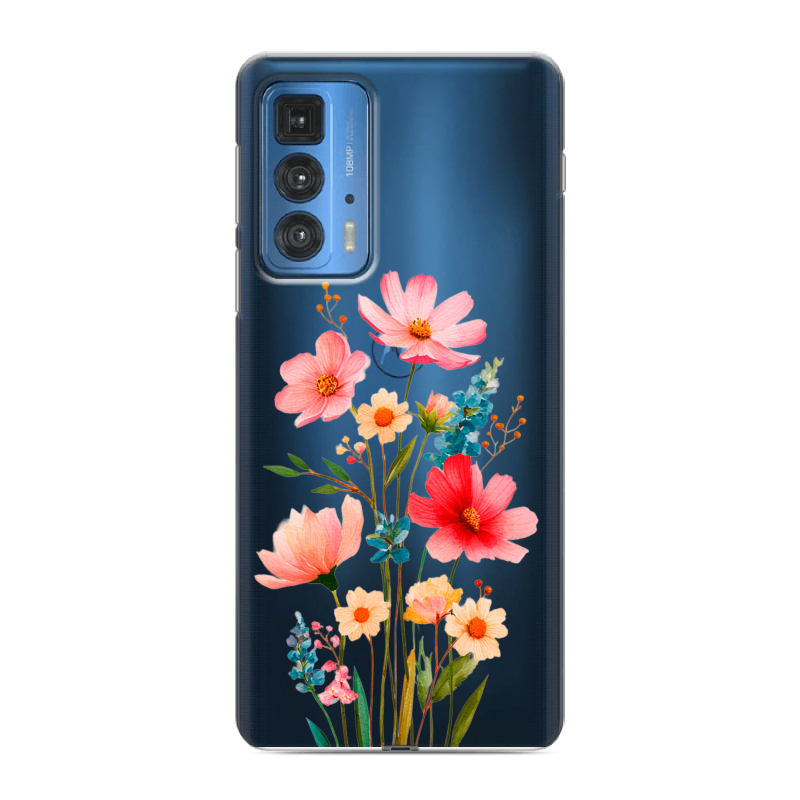 Силиконовый чехол на Motorola Edge 20 Pro с принтом Цветы Силиконовый чехол на Motorola Edge 20 Pro с принтом Цветы