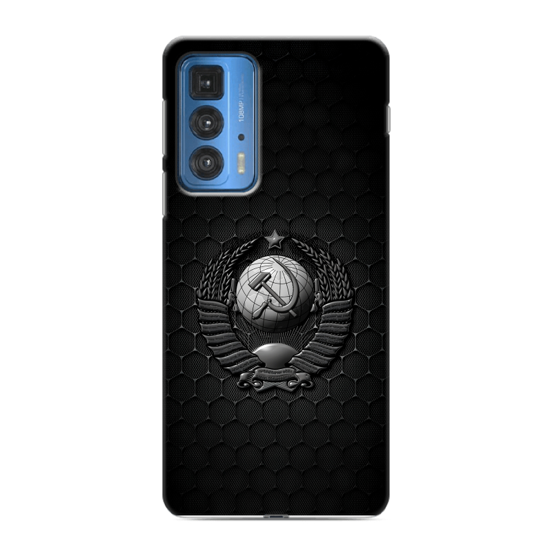 Силиконовый чехол на Motorola Edge 20 Pro с принтом Герб Флаг СССР Силиконовый чехол на Motorola Edge 20 Pro с принтом Герб Флаг СССР