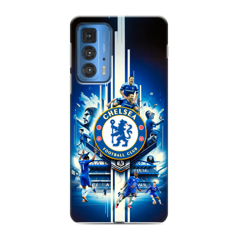 Силиконовый противоударный чехол на Motorola Edge 20 Pro с принтом Chelsea Челси Силиконовый противоударный чехол на Motorola Edge 20 Pro с принтом Chelsea Челси