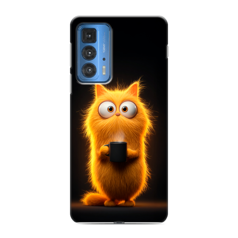 Силиконовый чехол на Motorola Edge 20 Pro с принтом Смешной кот Силиконовый чехол на Motorola Edge 20 Pro с принтом Смешной кот
