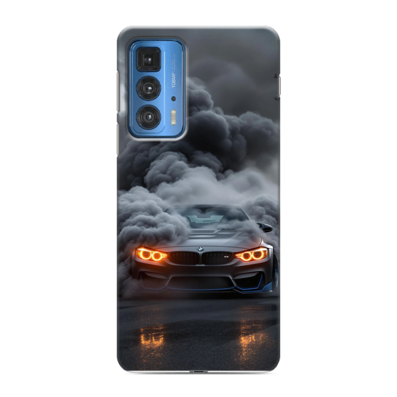 Силиконовый противоударный чехол на Motorola Edge 20 Pro с принтом BMW БМВ Силиконовый противоударный чехол на Motorola Edge 20 Pro с принтом BMW БМВ