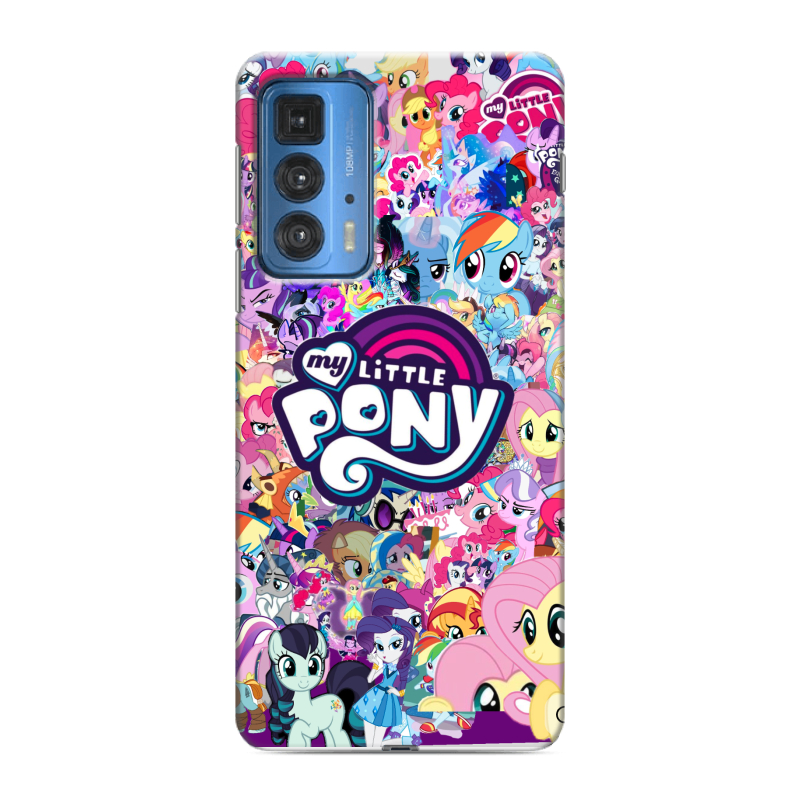 Силиконовый противоударный чехол на Motorola Edge 20 Pro с принтом My little pony Дружба чудо Силиконовый противоударный чехол на Motorola Edge 20 Pro с принтом My little pony Дружба чудо