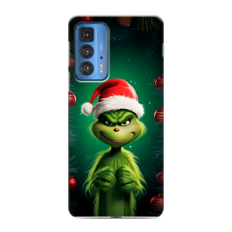 Силиконовый чехол на Motorola Edge 20 Pro с принтом Гринч Новый год Рождество Силиконовый чехол на Motorola Edge 20 Pro с принтом Гринч Новый год Рождество