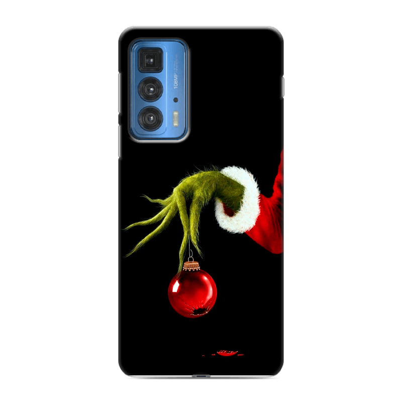 Силиконовый чехол на Motorola Edge 20 Pro с принтом Новый год Гринч Силиконовый чехол на Motorola Edge 20 Pro с принтом Новый год Гринч