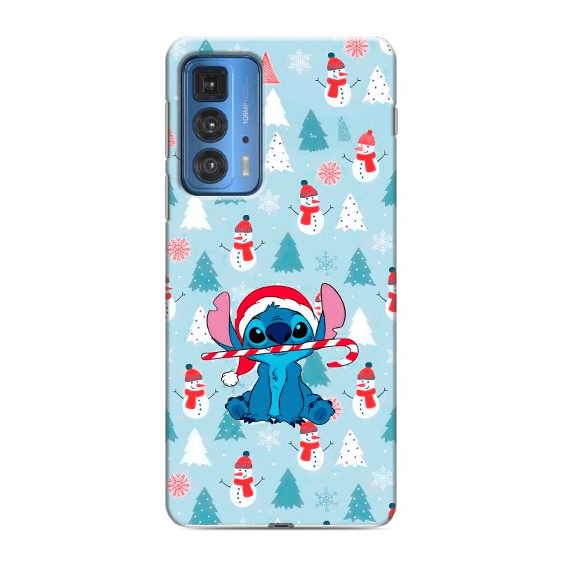 Силиконовый чехол на Motorola Edge 20 Pro с принтом Стич Новый год Силиконовый чехол на Motorola Edge 20 Pro с принтом Стич Новый год