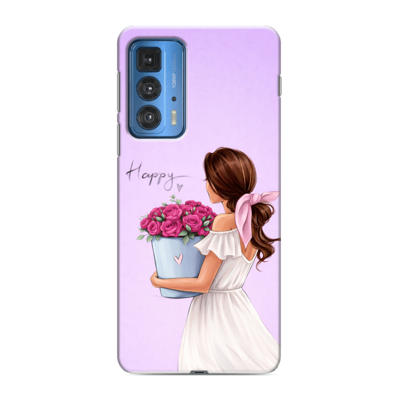 Силиконовый чехол на Motorola Edge 20 Pro с принтом женский Силиконовый чехол на Motorola Edge 20 Pro с принтом женский