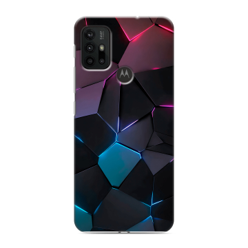 Силиконовый чехол на Motorola Moto G30 с принтом Геометрия неона