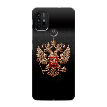 Силиконовый чехол на Motorola Moto G30 с принтом Герб России