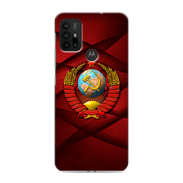 Силиконовый чехол на Motorola Moto G30 с принтом Герб СССР