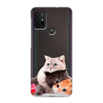 Силиконовый чехол на Motorola Moto G30 с принтом Кошки
