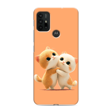 Силиконовый чехол на Motorola Moto G30 с принтом Милые котики