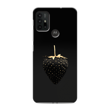 Силиконовый чехол на Motorola Moto G30 с принтом Черная клубника