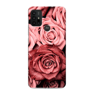 Силиконовый чехол на Motorola Moto G30 с принтом Цветы розы