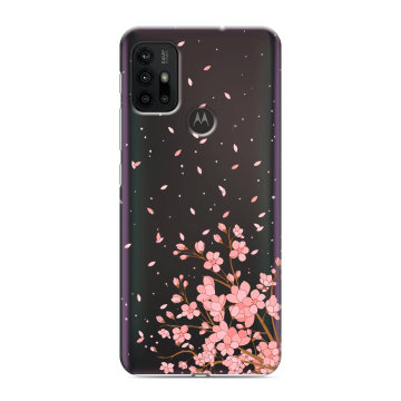 Силиконовый чехол на Motorola Moto G30 с принтом Ветка сакуры