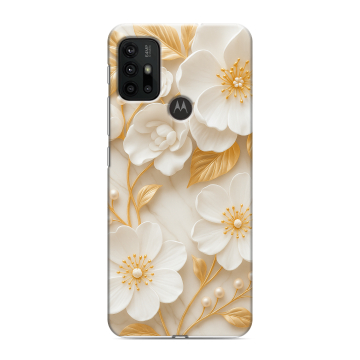 Силиконовый чехол на Motorola Moto G30 с принтом Цветы