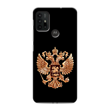 Силиконовый чехол на Motorola Moto G30 с принтом Герб России золотой Силиконовый чехол на Motorola Moto G30 с принтом Герб России золотой