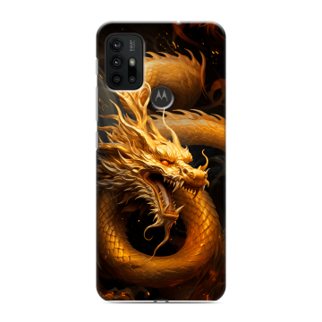 Силиконовый чехол на Motorola Moto G30 с принтом Золотой дракон Силиконовый чехол на Motorola Moto G30 с принтом Золотой дракон