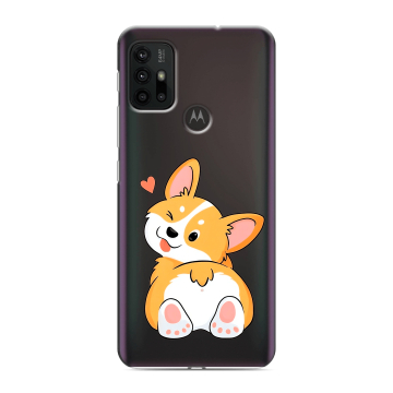 Силиконовый чехол на Motorola Moto G30 с принтом Корги