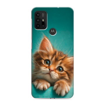 Силиконовый чехол на Motorola Moto G30 с принтом котенок