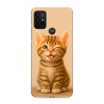Силиконовый чехол на Motorola Moto G30 с принтом котенок