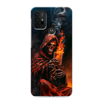 Силиконовый чехол на Motorola Moto G30 с принтом Скелет и карты