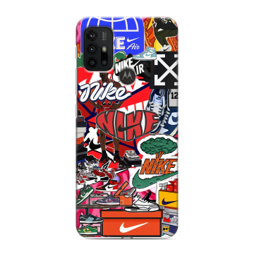 Силиконовый чехол на Motorola Moto G30 с принтом Найк Nike яркий