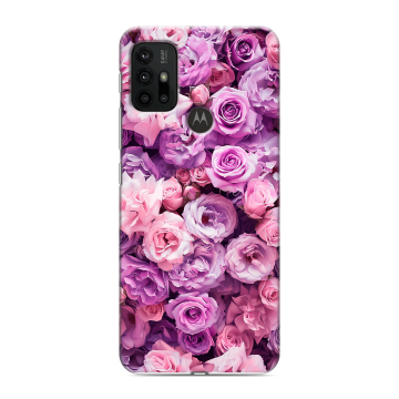 Силиконовый чехол на Motorola Moto G30 с принтом лавандовые розы