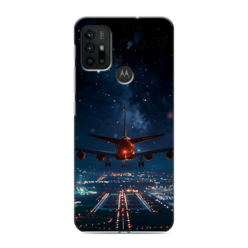Силиконовый чехол на Motorola Moto G30 с принтом самолет