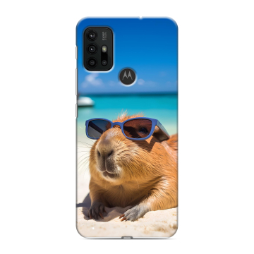 Силиконовый чехол на Motorola Moto G30 с принтом Капибара