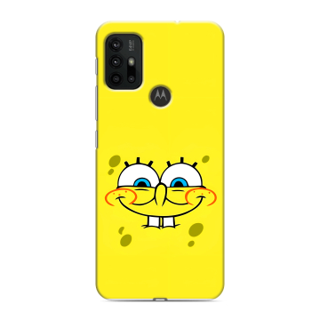 Силиконовый чехол на Motorola Moto G30 с принтом спанчбоб спанч боб