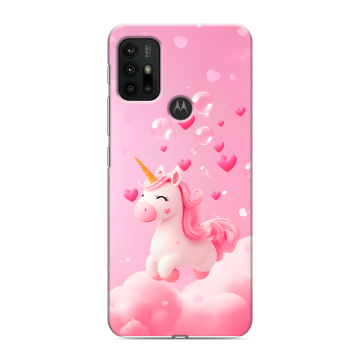 Силиконовый чехол на Motorola Moto G30 с принтом Единорог