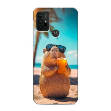 Силиконовый чехол на Motorola Moto G30 с принтом Капибара