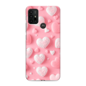 Силиконовый чехол на Motorola Moto G30 с принтом Сердечки