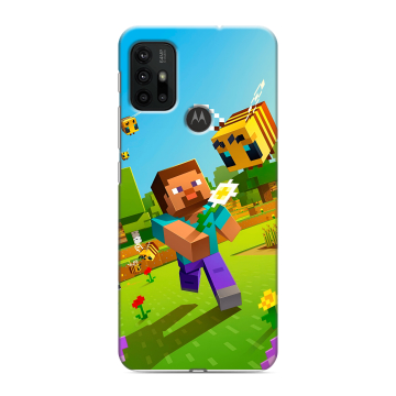 Силиконовый чехол на Motorola Moto G30 с принтом Майнкрафт Minecraft