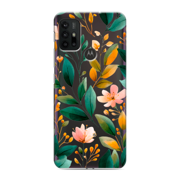 Силиконовый чехол на Motorola Moto G30 с принтом Цветы паттерн