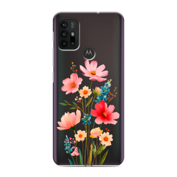 Силиконовый чехол на Motorola Moto G30 с принтом Цветы