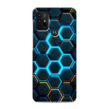 Силиконовый чехол на Motorola Moto G30 с принтом Неоновые соты