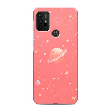Силиконовый чехол на Motorola Moto G30 с принтом Розовый космос